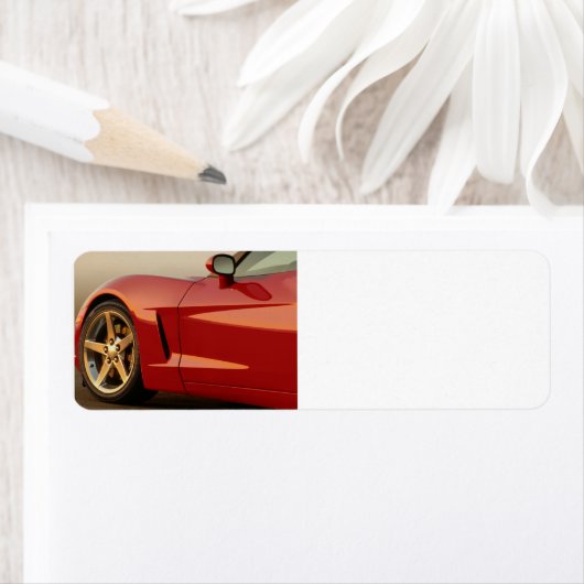 Étiquette Ma Corvette rouge (En situation)