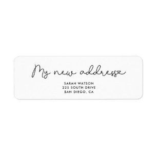 Étiquette Ma nouvelle adresse Adresse de retour de déplaceme