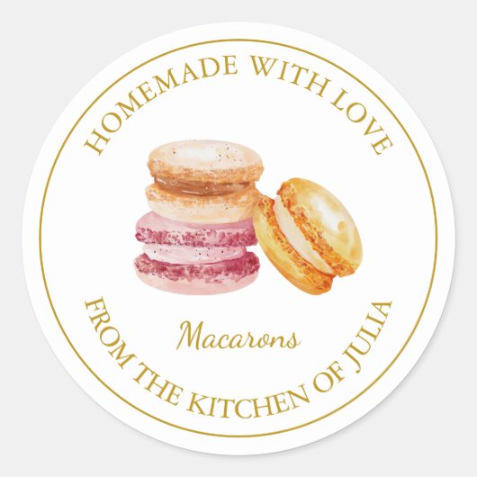 Étiquette Macaron fait maison | BLANCHE (Devant)