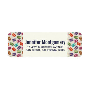 Étiquette Macarons colorés mignons Motif avec Pois