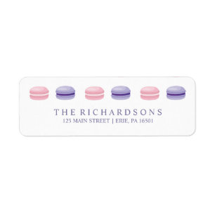 Étiquette Macarons français doux et chic rose et violet