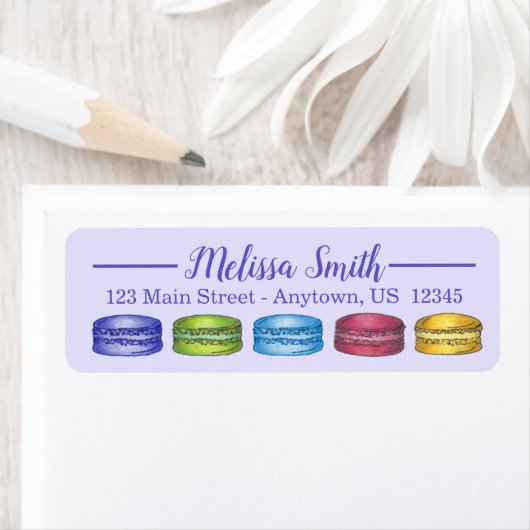 Étiquette Macarons français pastel Shower de mariage thé de (En situation)