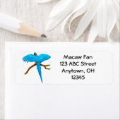 Étiquette Macaw bleu et or (En situation)