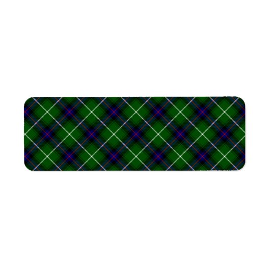Étiquette MacDonald tartan bleu vert plaid (Devant)