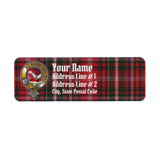 Étiquette MacDougall Tartan & Badge (Devant)