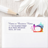 Étiquette Machine à coudre aquarelle (En situation)