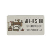 Étiquette Machine à coudre et chatons (Devant)