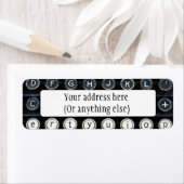 Étiquette Machine à écrire antique (En situation)