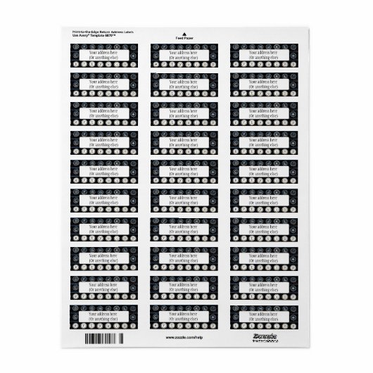 Étiquette Machine à écrire antique (Feuille entière)