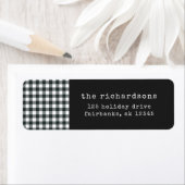 Étiquette Machine à écrire moderne | En vichy noir et blanc (En situation)