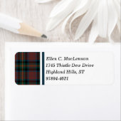 Étiquette MacLennan Clan Navy Tartan bleu et rouge écossais (En situation)