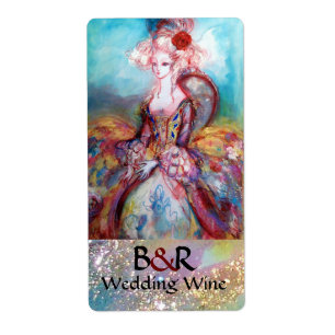 Étiquette MADAME POMPADOUR MONOGRAM Vin Mariage