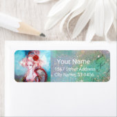 Étiquette MADAME POMPADOUR, Rose Bleu Turquoise (En situation)