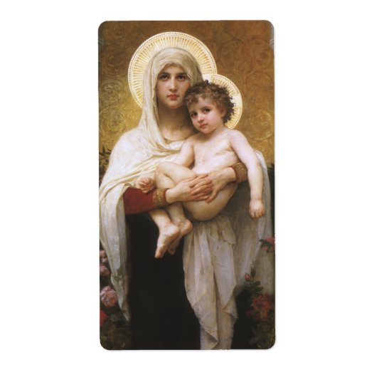 Étiquette Madonna des Roses par Bouguereau (Devant)
