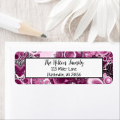 Étiquette Magenta Bourgogne rose et violet fluides (En situation)