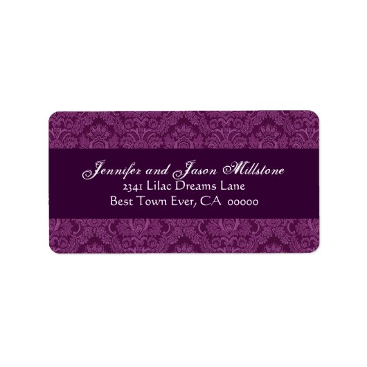 Étiquette Magenta Mariage damassé (Devant)