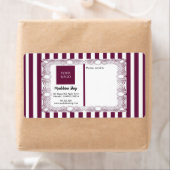 Étiquette Magenta Stripes & Cadres et Logo (En situation)