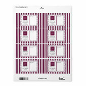 Étiquette Magenta Stripes & Cadres et Logo (Feuille entière)