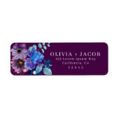Étiquette Magenta violet script design Adresse de retour (Devant)