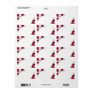 Étiquette Magenta Watercolor Roses Blank do-it-yourself Mari
