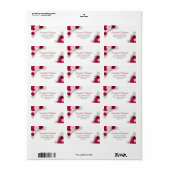 Étiquette Magenta Watercolor Roses Élégante adresse de maria (Feuille entière)