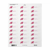 Étiquette Magenta Wild Roses retour (Feuille entière)