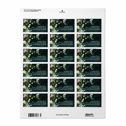 Étiquette Magic Forest Woodland Adresse du Mariage (Feuille entière)