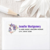 Étiquette Magique Unicorne maman & bébé aquarelle (En situation)