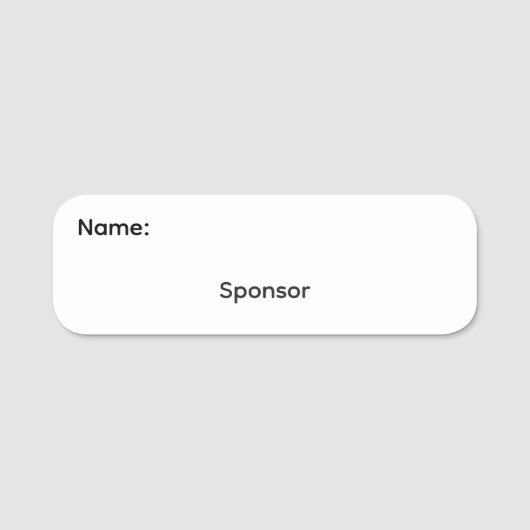 Étiquette Magnétique de Nom Classique Sponsor (Devant)