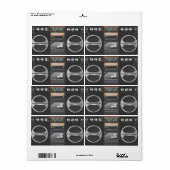 Étiquette Magnétophone à cassettes Boombox (Feuille entière)
