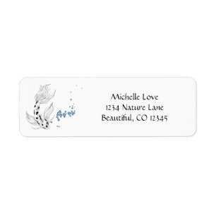 Étiquette Magnifique Koi Fish Swimming Adresse Japonaise