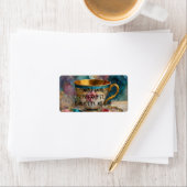 Étiquette Magnifique Teacup Média Mixte Peinture Collage (En situation)