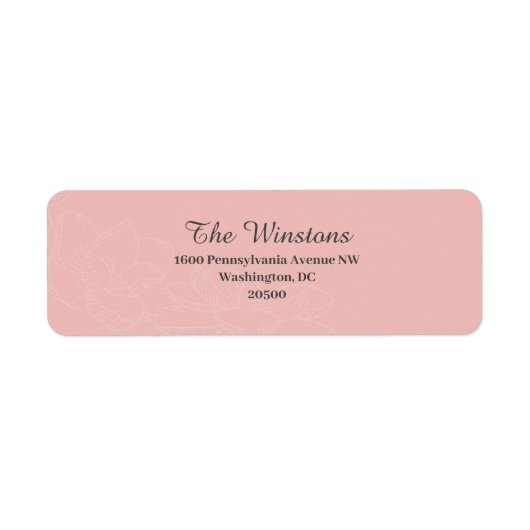 Étiquette Magnolia Fairy Tale rose pâle Adresse de retour La (Devant)