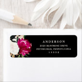 Étiquette Magnolia peint sur noir | MARIAGE (En situation)