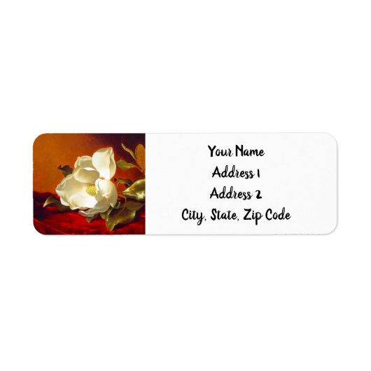 Étiquette Magnolia sur Red Velvet Martin Johnson Heade (Devant)
