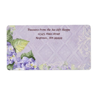 Étiquette Mailing Labels - Purple Hydrangea Swirl Shipping