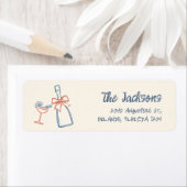 Étiquette Main fantaisiste tirée à main Adresse de retour de (En situation)