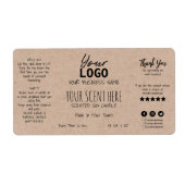 Étiquette Main Written Styled Minimum Scented Soy Candle (Devant)