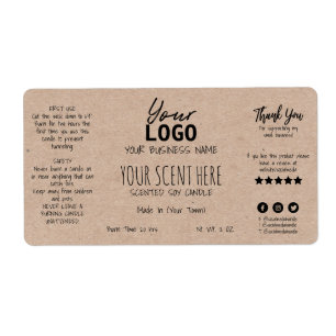 Étiquette Main Written Styled Minimum Scented Soy Candle