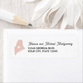 Étiquette MAINE State Map with Heart - N'IMPORTE QUELLE COUL (En situation)