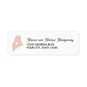 Étiquette MAINE State Map with Heart - N'IMPORTE QUELLE COUL