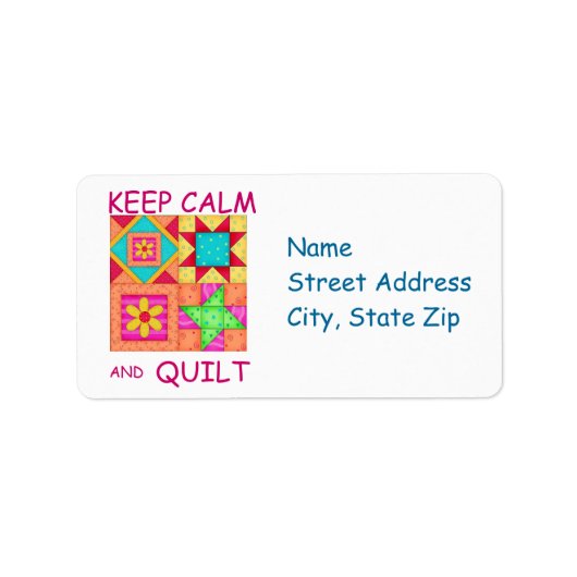 Étiquette Maintenez le calme et la surface composée de blocs (Devant)