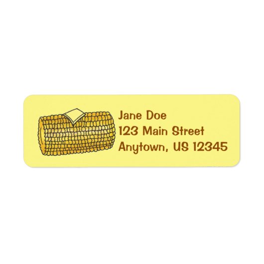 Étiquette Maïs sur le Cob Corncob Beurre Pique-nique Aliment (Devant)