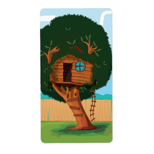 Étiquette Maison dans l'arbre (Devant)