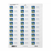 Étiquette Maison de Noël dans une nuit de neige (Feuille entière)