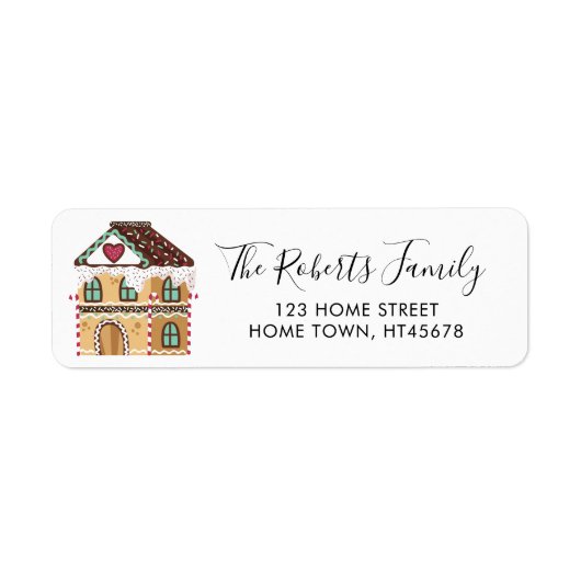 Étiquette Maison en pain d'épices (Devant)