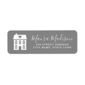 Étiquette Maison et coeur gris et blanc (Devant)