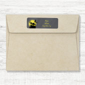 Étiquette Maison hantée de la sorcière noire d'Halloween