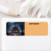 Étiquette Maison hantée d'Halloween (En situation)