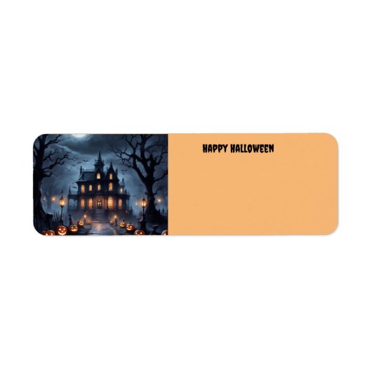 Étiquette Maison hantée d'Halloween (Devant)